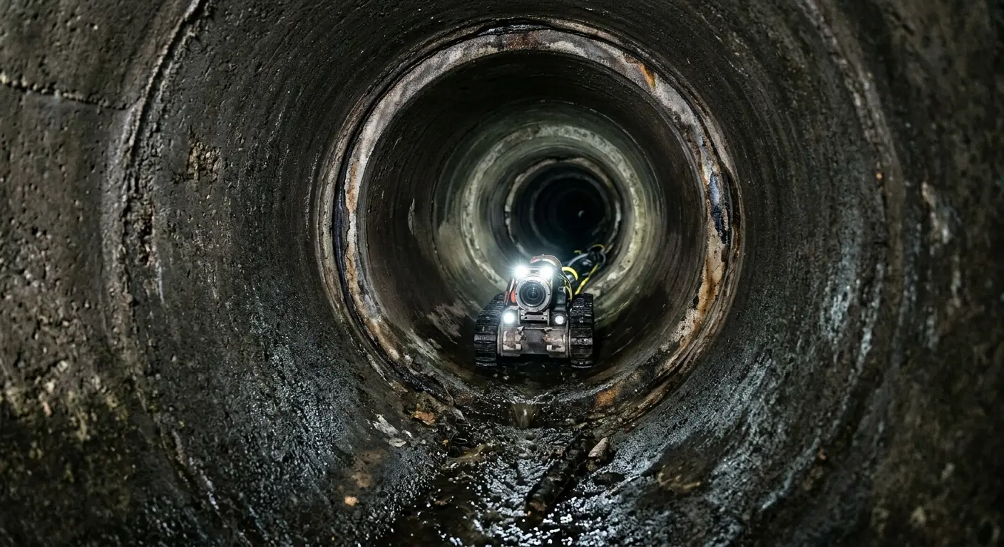 Robotic sewer camera inspecting pipe interior for Sewer Line Repair in Levelland